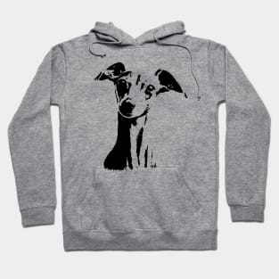 Italian Greyhound Cute Black Stencil Dog Hoodie